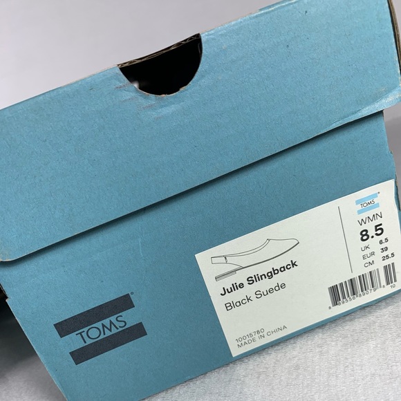 NIB TOMS Women’s Julie Slingback Flat in Black Suede Size 8.5 - Picture 2 of 11